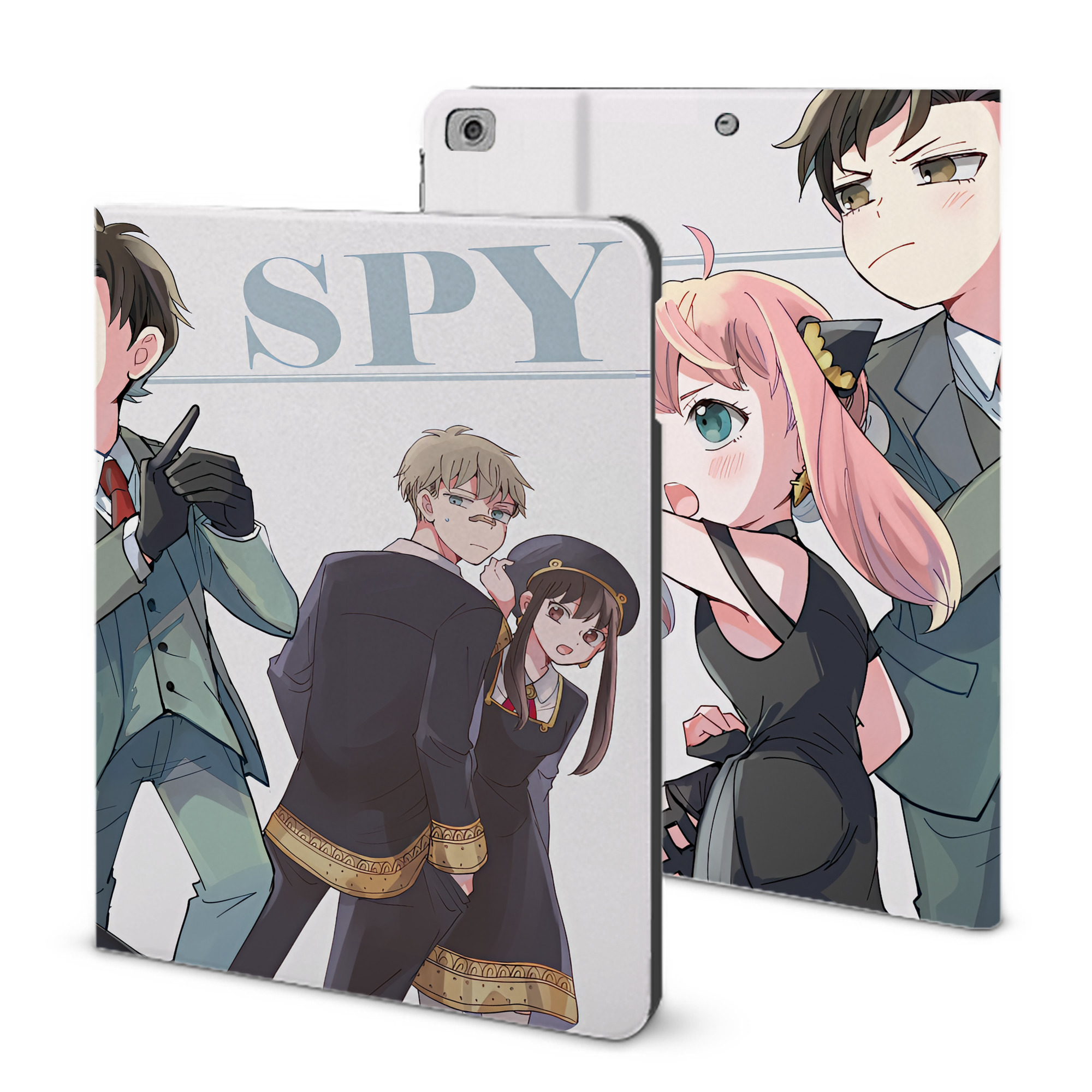 （画像用） SPY×FAMILY间谍家家酒 IPad ケース ブック型 PUレザー TPU 耐衝撃 軽量 薄型 ペン収納なし 全面保護 IPad 各モデル対応